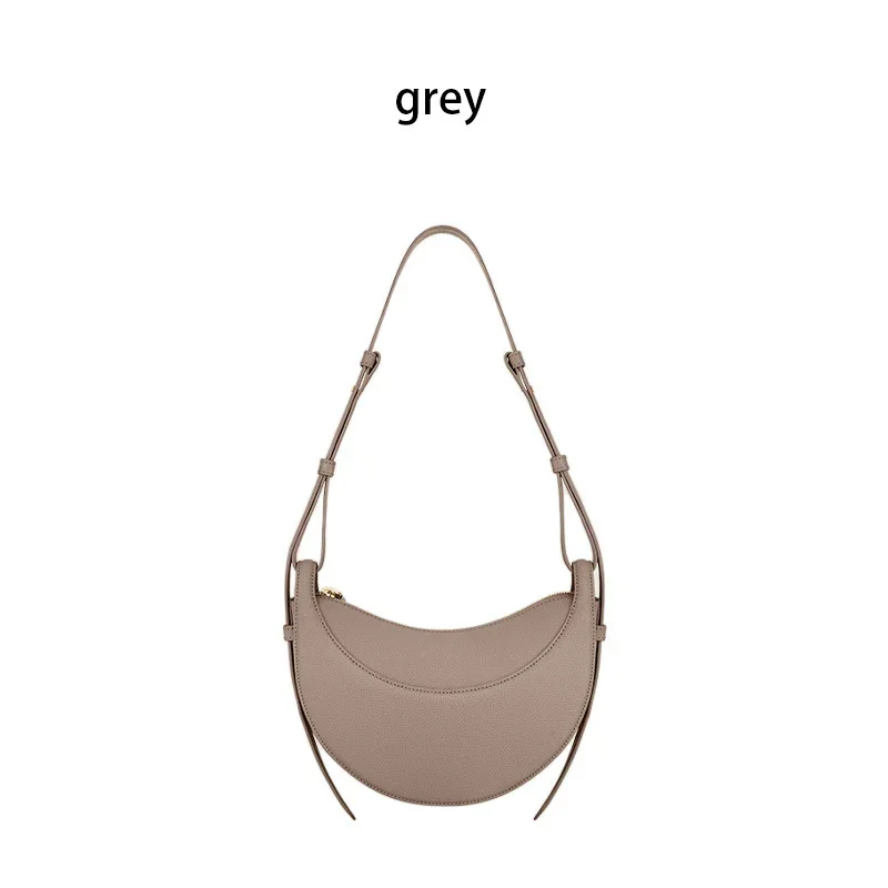 Franse Niche Design Schoudertas met enkel schouderband Halvemaanvormige tas Y2k Dames Echt Lederen Halvemaanvormige tas