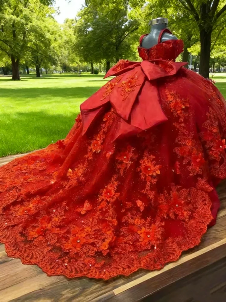 Children's Fluffy Yarn Flower Girl Dress with Exquisite Appliqués for Weddings Birthdays And Other Special Occasions