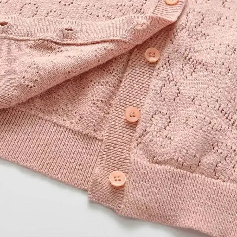 2023 BP Spring&Autumn Pink Cardigan Princess Wool Coat For Baby Girl Kids Cherry Knitted Sweaters Infant Knitwear Coat