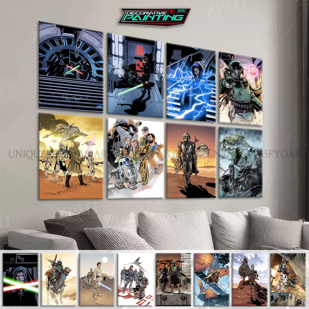 

Star Wars Comic Style Pictures Character Canvas Painting Wall Art Posters Print For Living Room Home Decor No Framework Mural