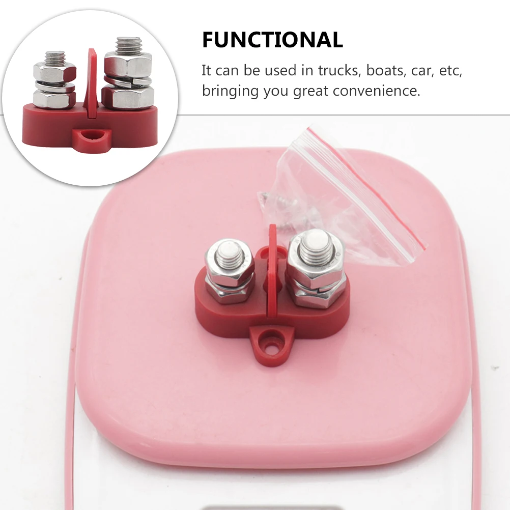 

1 set 1 Set Heavy Duty Dual Power Distribution Terminal Block For Truck Rv Boat Durable Nylon Base With Mounting Holes Car Dual