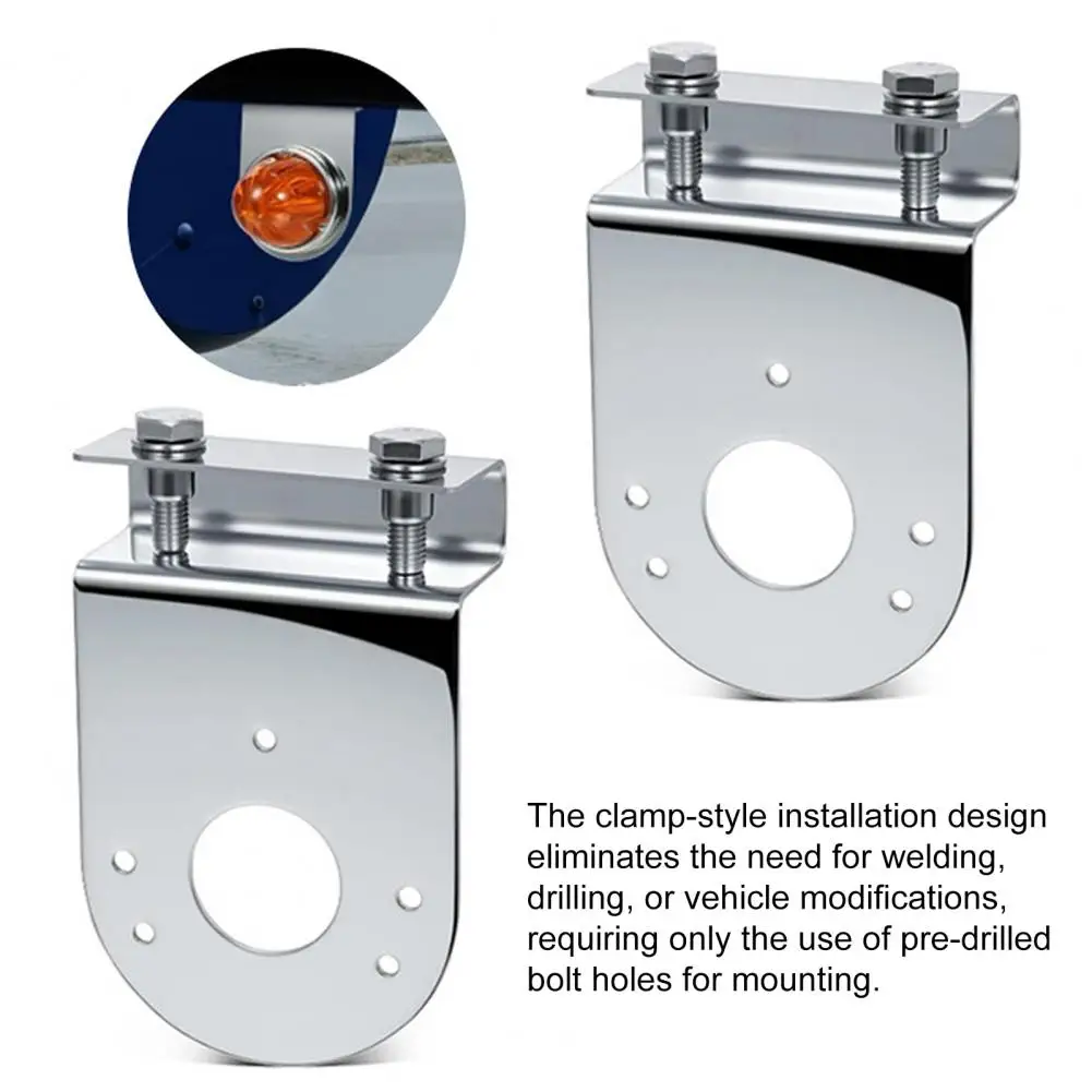 

2Pcs Bottom Light Bracket for Watermelon Lamp Stainless Steel Clamp-On Mount No Drilling Required Anti-corrosion Lamp Mount for