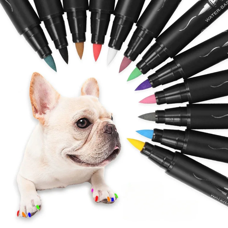 Special New Pet Nail Painting  Graffiti Pen Color Pen Line 3-in-1 Soft Nail