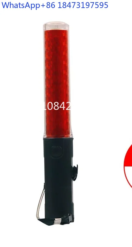 

2pcs Multifunctional rechargeable traffic baton LED red and blue flash stick handheld on duty night safety glow stick