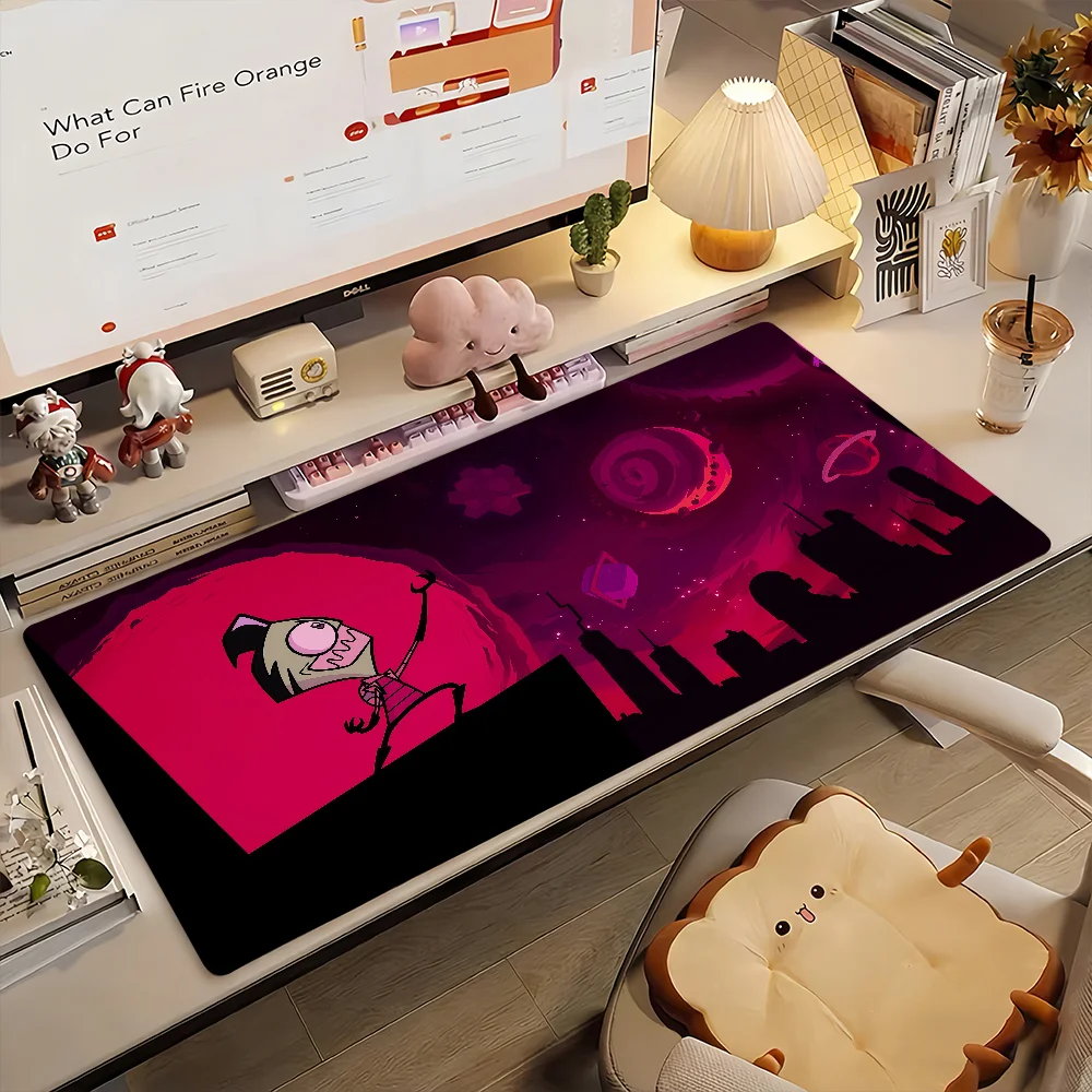 Cartoon Invader Zim Cool Mouse Pad Non-slip Locking Edge  PC Laptop Accessories Rubber Office Keyboard Large Game XXL DeskMat
