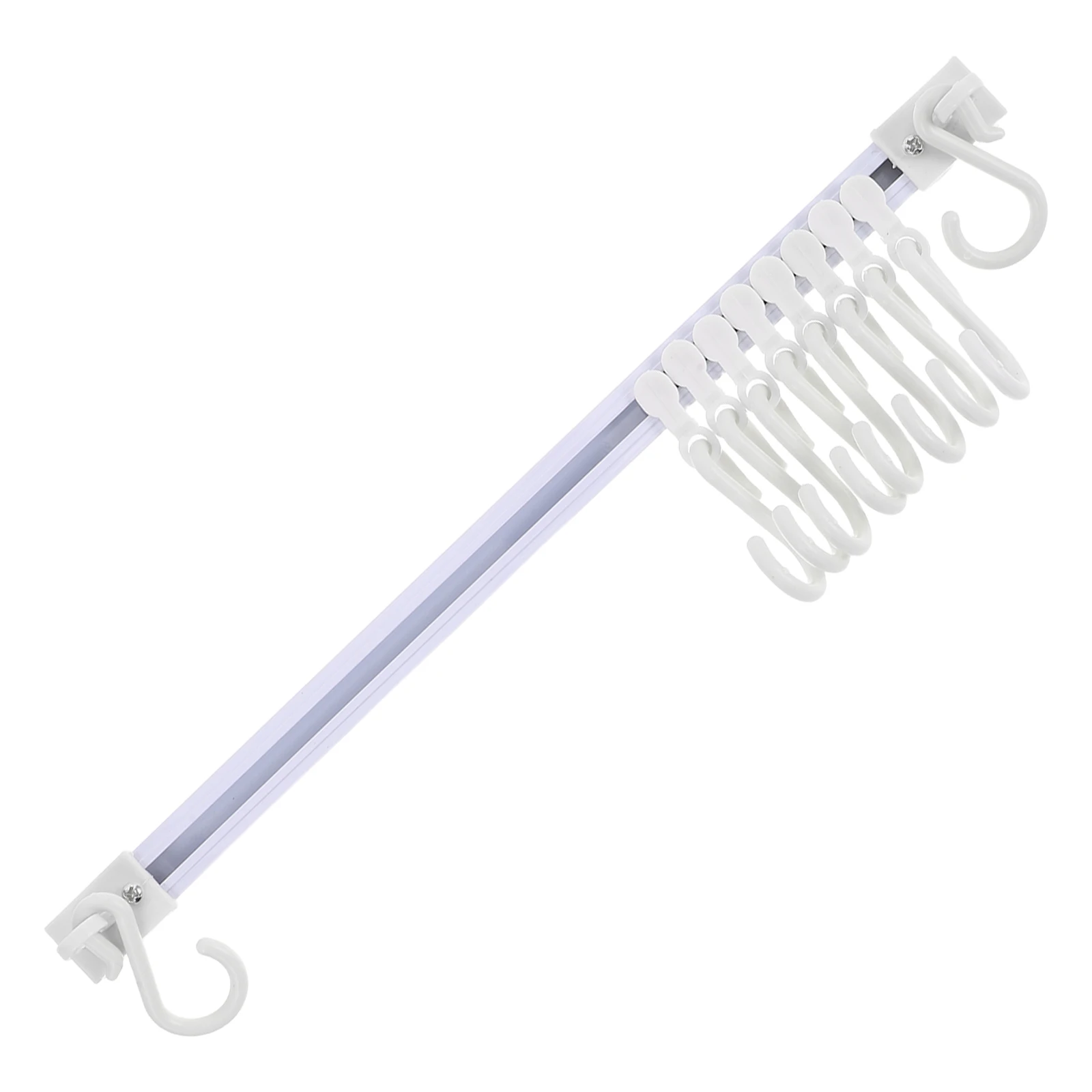 

Slide Rail Hook Rack 2 Sets Kitchen Cabinet Wardrobe Storage Hooks Accessories No Drill Wall Mount Heavy Duty Large Capacity