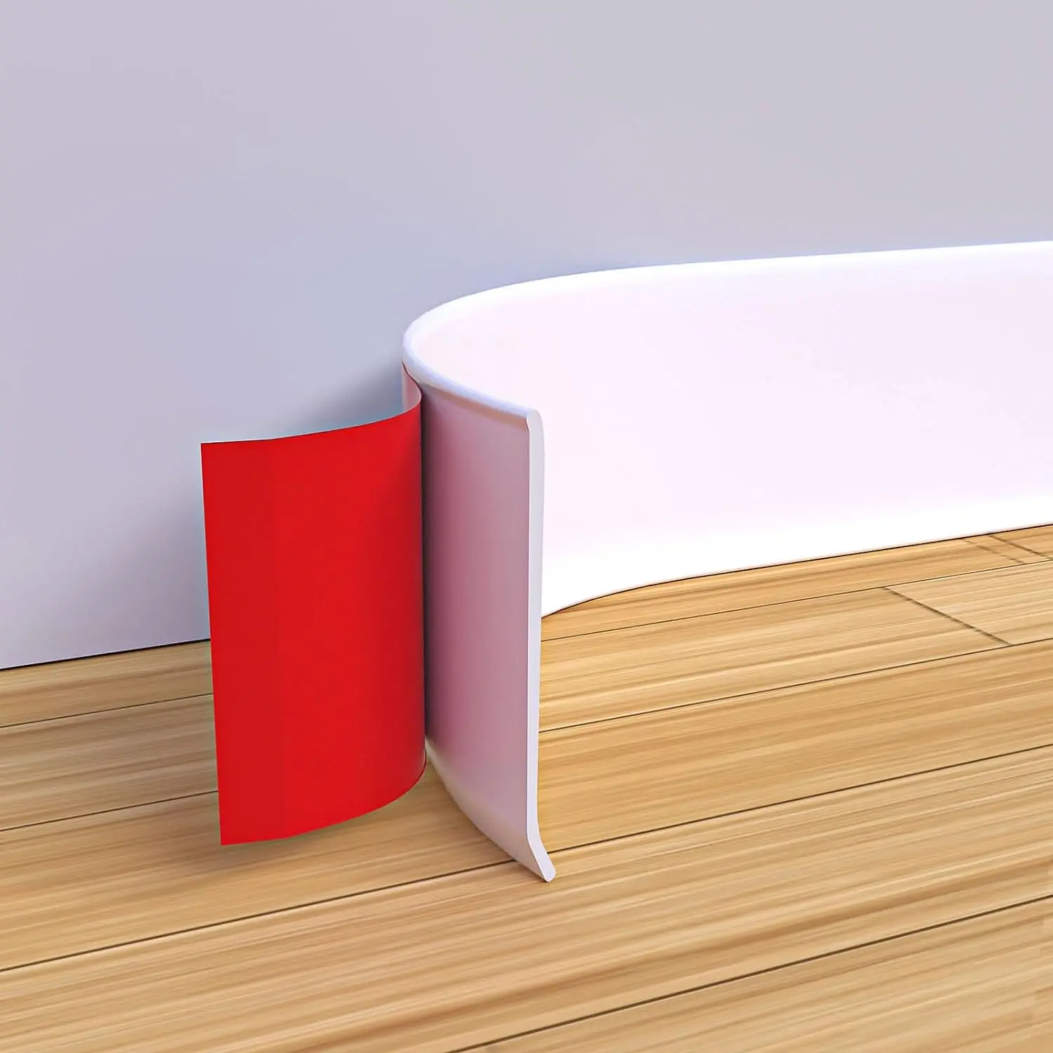 Flexible Baseboard Trim - Vinyl Cove Base Peel and Stick Baseboards Molding Trim Self Adhesive Wall Base Floor Baseboard