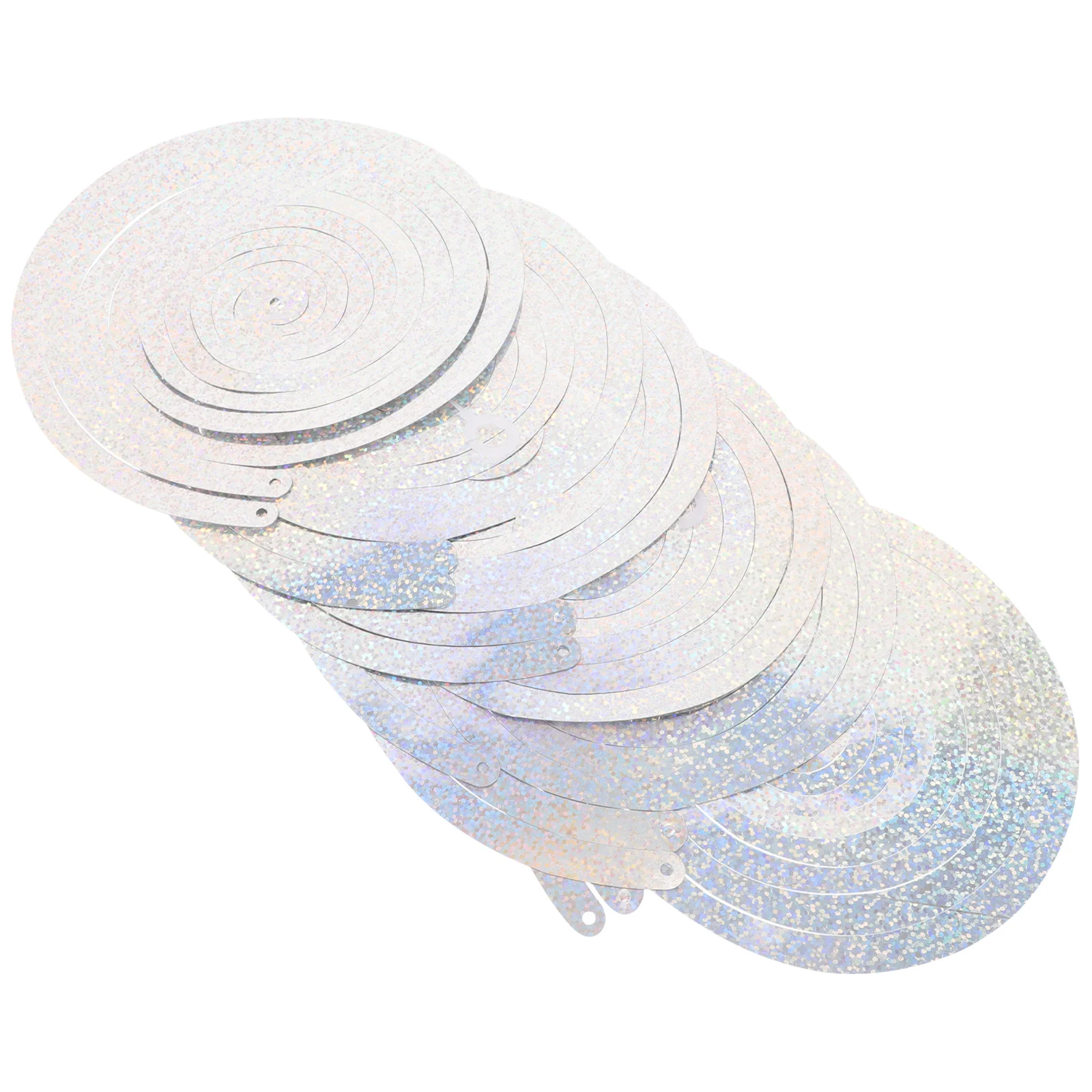 

6pcs Holographic Double Spiral Streamers Ceiling Hanging Party Garlands Wedding Birthday Graduation Decorations Iridescent Foil