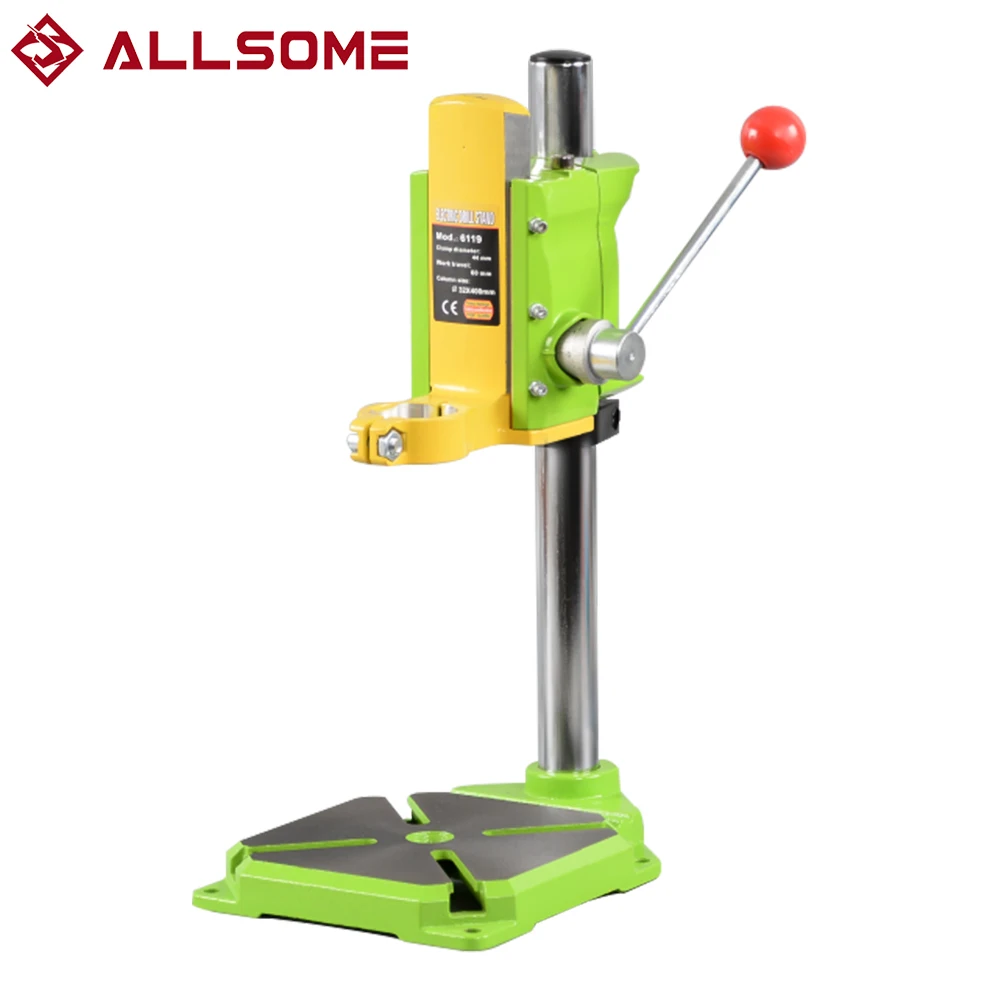 ALLSOME BG6127 Drill Press Stand Mini Electric Drill Bracket 90 Degree Rotating Fixed Frame Workbench Clamp