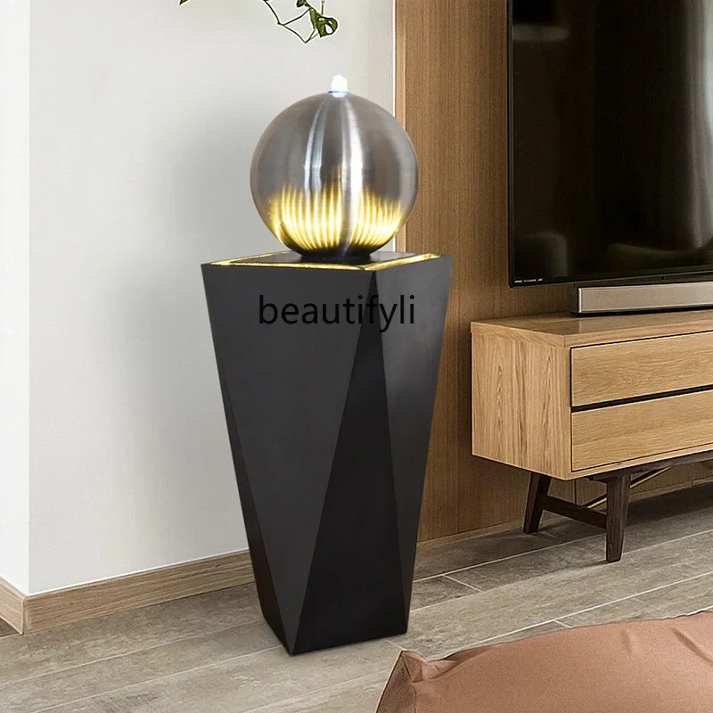 Modern office lucky transfer ball ornament, flowing water fountain, living room water feature