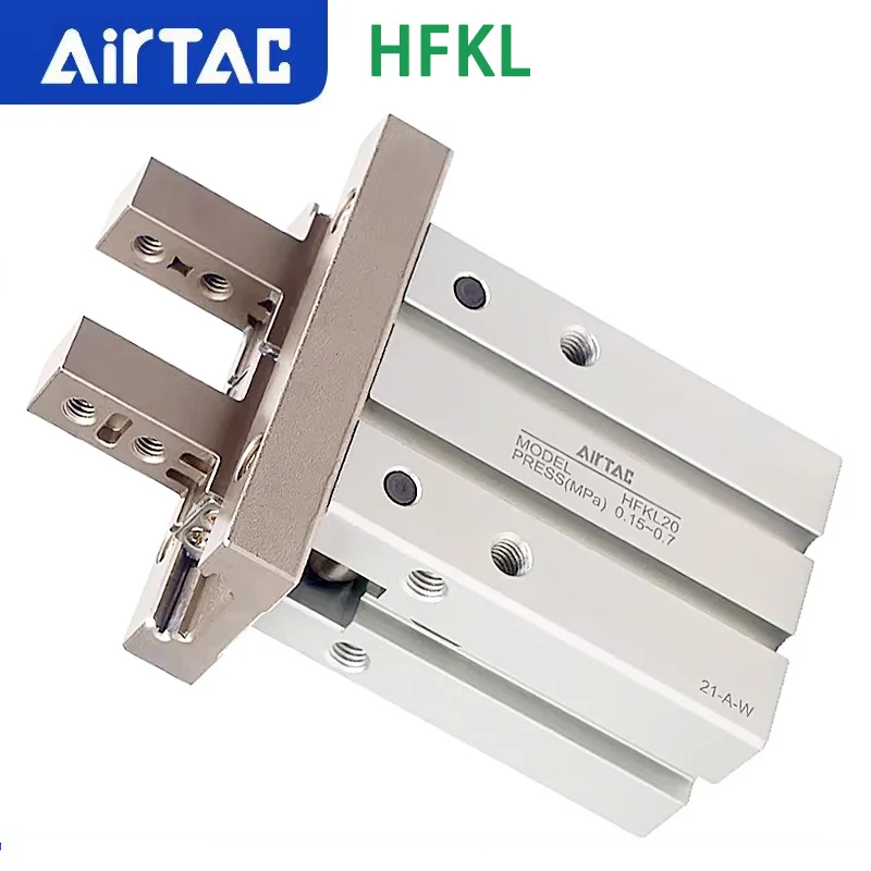 AirTAC Extended Stroke HFKL Air Finger Gripper Parallel With Guide Pneumatic Cylinder HFKL10/16/20/25 Clamping Jaw B N F Magnet