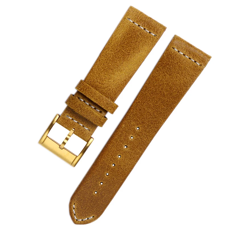 Retro Genuine Leather Watch Strap for Tudor Steering Bronze Zenith Pilot Mido M032.607 Cowhide Vintage Watchband Accessory 23mm