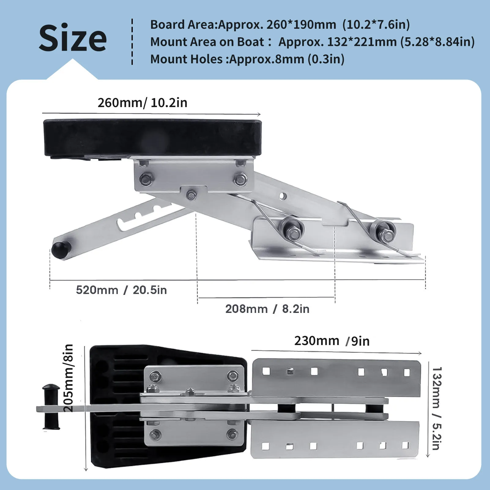 Motor Mounts, Aluminum Motor Mounts, Yacht Hardware, Marine Motor Mounts, Outboard Motor Mounts