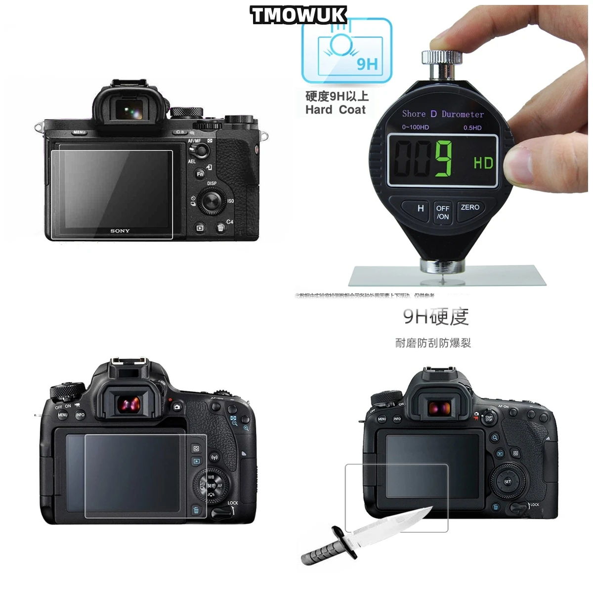 

For Canon 6D 9H Tempered Glass Privacy Protector - Anti-Glare Anti-Scratch HD Clear Screen Film With Alignment Guides