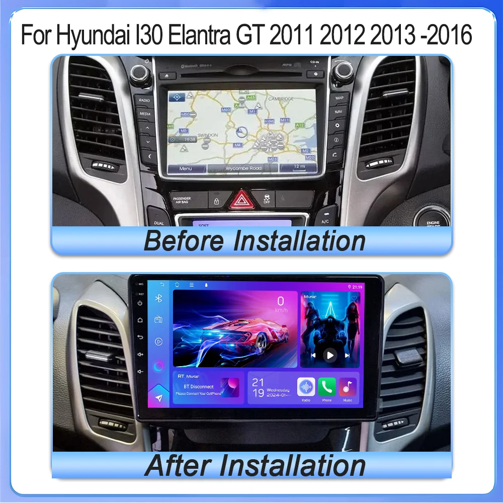 أندرويد 15 لشركة هيونداي I30 إلنترا GT 2011 2012 2013 2014 2015 2016 2Din مشغل راديو السيارة دعم DAB + TPMS الكاميرا الخلفية واي فاي 5G #2