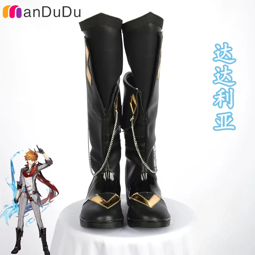 GenshinImpact Tartaglia Cosplay Boots Comic Anime Halloween Party Game Cosplay Shoes Prop