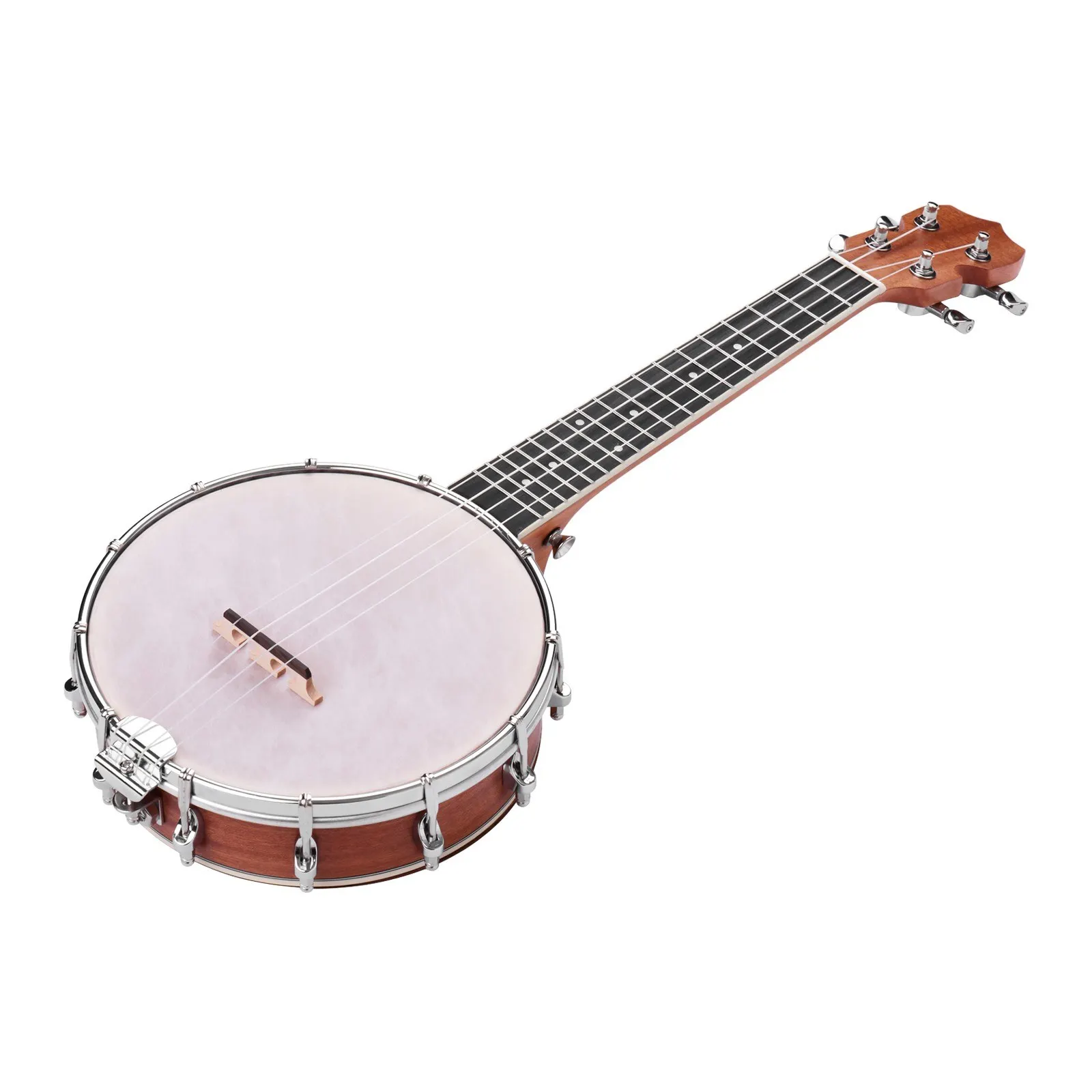 23 Inch Resonator Banjo Uke 4 String Neck Technical Wood Fingerboard Material with