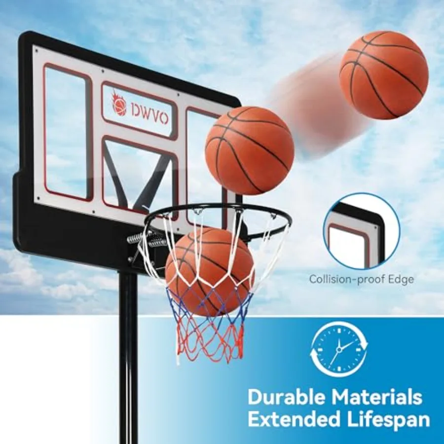 Портативные баскетбольные кольца для уличного баскетбольного кольца, регулируемое 10 футов, с небьющейся пластиной 44 дюйма и ободом 18 дюймов 4.