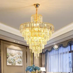 Crystal Chandelier Gold Lighting LED Ceiling Lamp Living Room Bedroom Dining Restaurant Ceiling Pendant Hanging Lamps