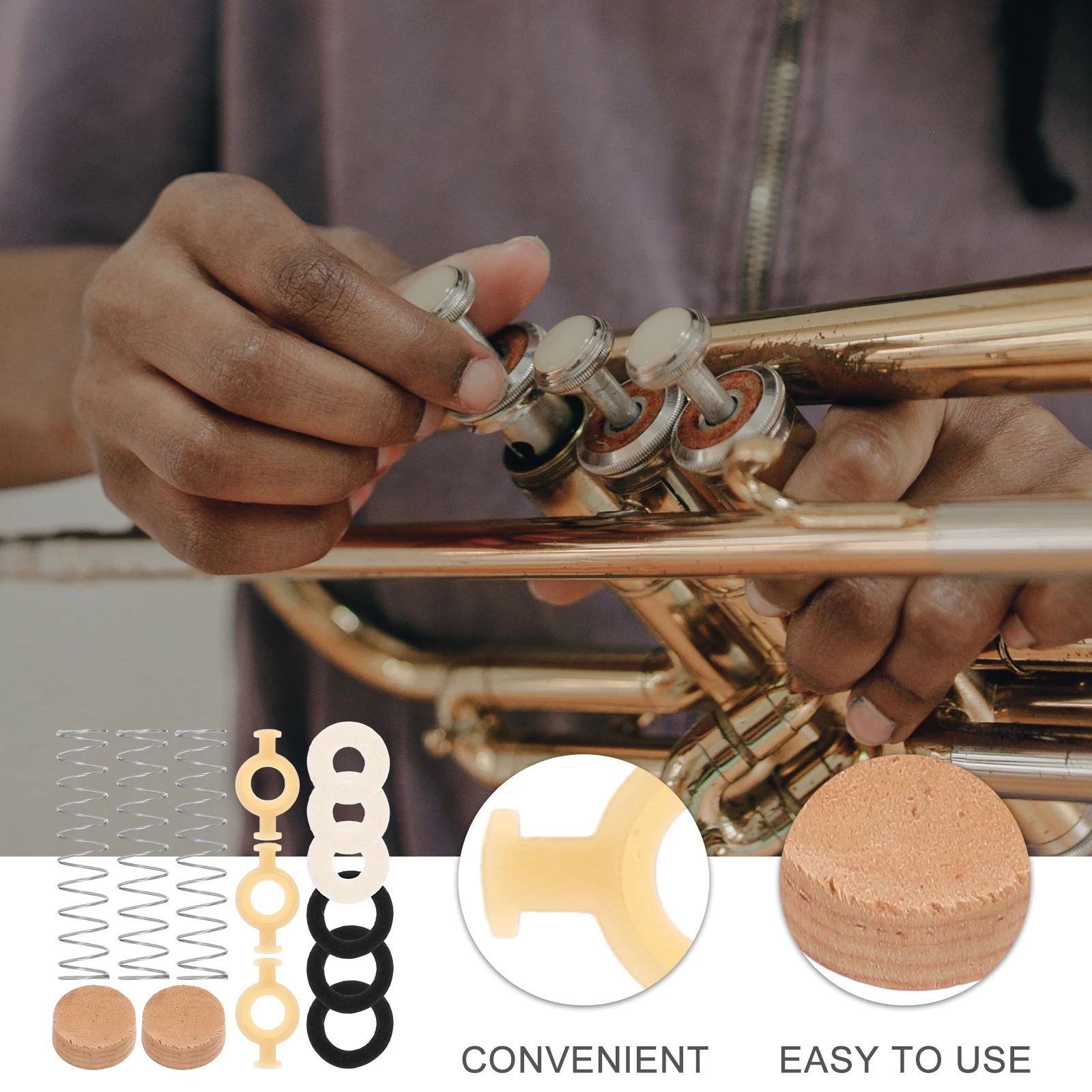 

Musical Instrument Small Repair Tool Felt Valve Washer Trumpet Accessories Replacement Parts Easy Maintenance Long Lasting