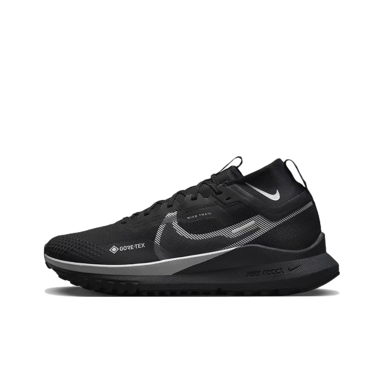 Nike React Pegasus Trail 4 Gore-Tex Black Wolf Grey Men's Running Shoes Comfortable Outdoor Athletic Sneakers Men DJ7926-001