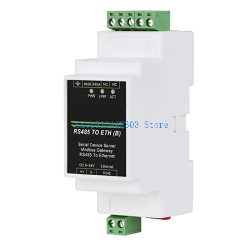 Industrial RS485 to RJ45 Ethernet Serial Server Support Ethernet Power Supply