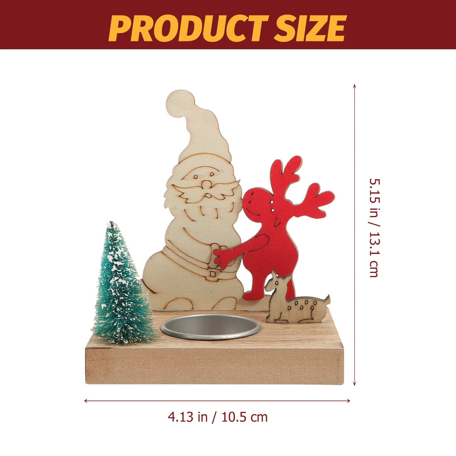 

Xmas Wooden Candlestick Holder Christmas Decoration Tealight Stand Unique Gift for Family Friends Tealight Holder