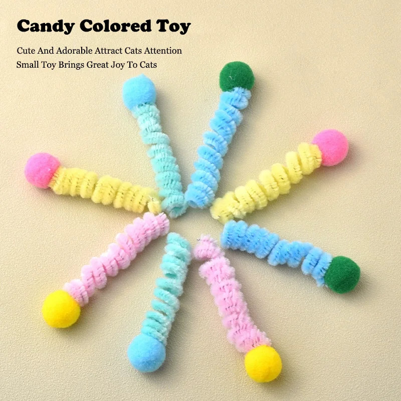 4Pcs Cat Spring Toys Colorful Random Color Interactive Pet Toys For Cats Solo Play Relieve Boredom Feline Play Supplies For Cats