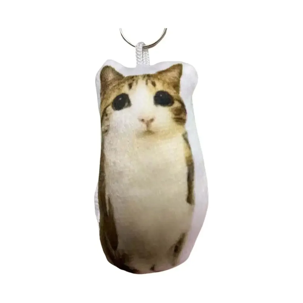 Cat Voice Keychain With Sound Funny Cute Rotating Keyring Pendant Portable Plush Cartoon Bag Pendant Gift For Backpacks 열쇠고리*//