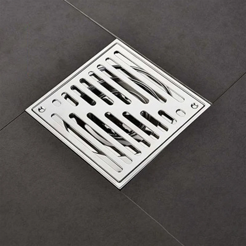 Stainless Steel Shower Square Drain Plug Cover Anti-Odor Bathroom Floor Strainer Drop shipping image 5