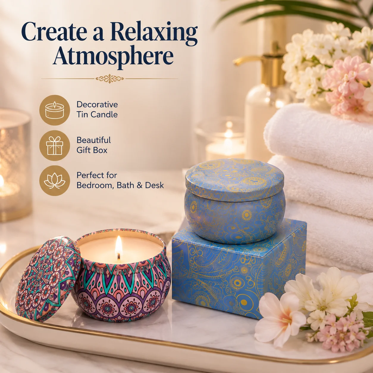 Potpourri Dried Flower - Scented Candle with Dried Flowers Aromatherapy