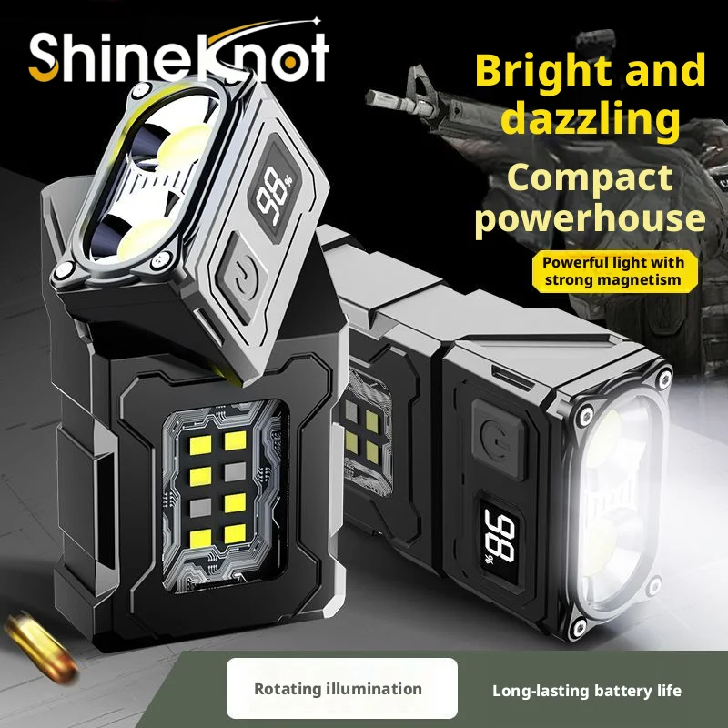 shineknot懐中電灯-強光-充電式-磁気吸着-長距離-超高輝度-小型-ポータブル-多機能-アウトドアライト