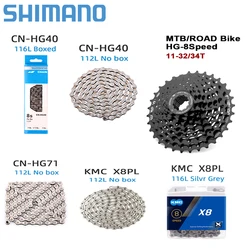 Shimano 8 Speed Groupset HG31-8 Cassette 8V 32T 34T HG40 HG71 KMC X8PL Chain MTB Mountain Bike 8S Kit SHIMANO original