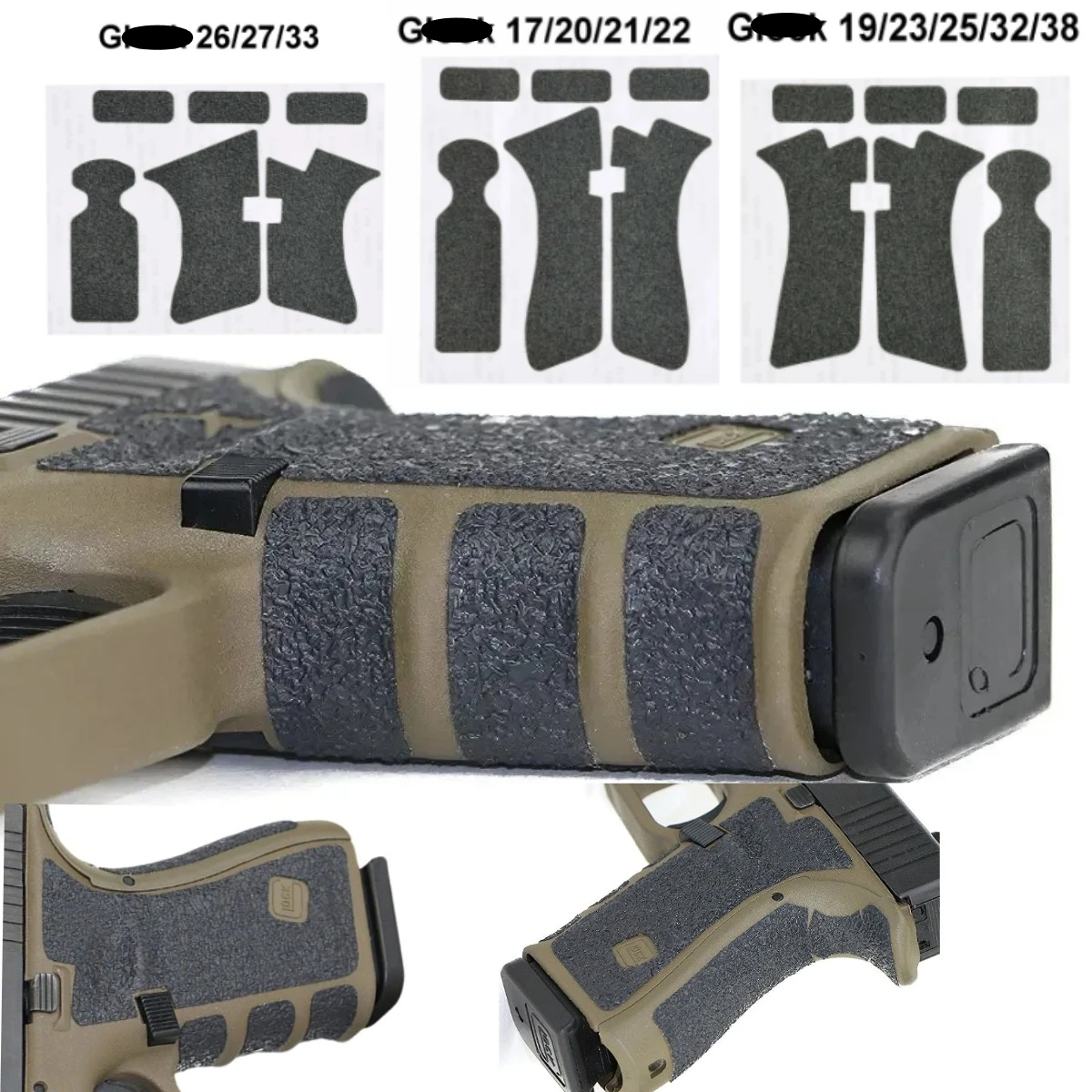 Tactical Magazine Accessories Non-slip Rubber Texture Grip Wrap Tape Glove For G-lock 17 19 20 21 22 25 26 27 33 Holster 9mm