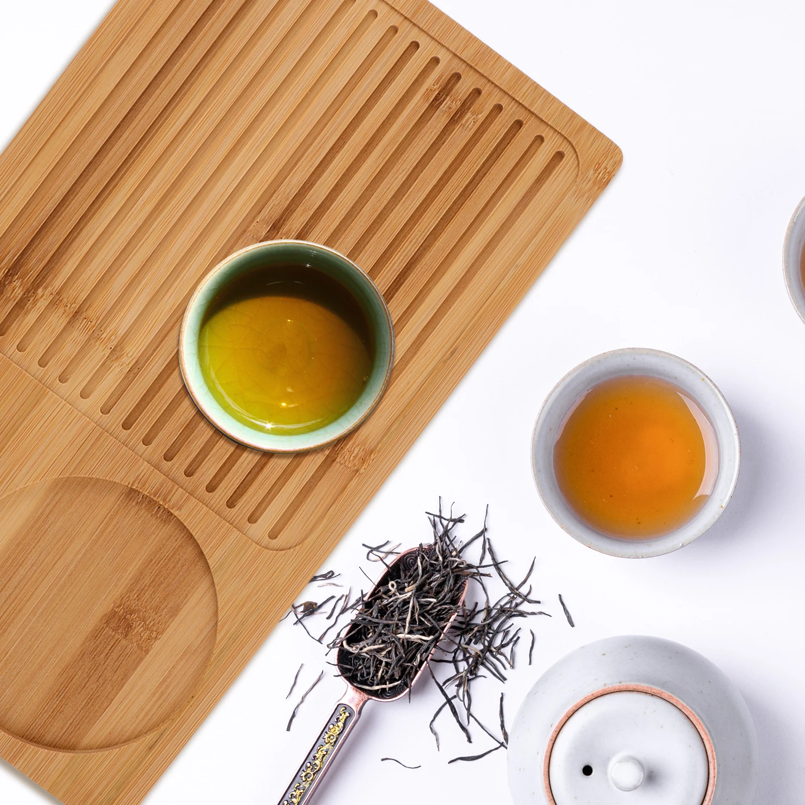 

Rectangular Bamboo Tea Tray Smooth Polished Surface Serving Tray for Snacks Fruit Coffee Tea Room Party Fruit Holder