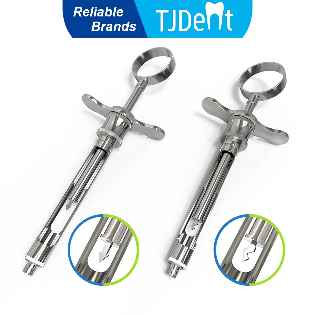 

TJDent стоматологический аспирационный шприц из нержавеющей стали с метрическими и буквенными головками, стоматологический шприц для анестезии, инструменты