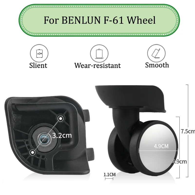 

Suitable For BENLUN F-61 Universal Luggage Wheel Mute Wear-resistant Push-pull Smooth Luggage Replacement Accessories Wheels