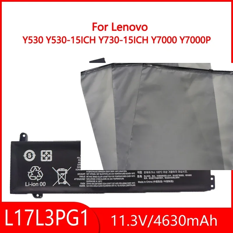 

Аккумулятор для ноутбука L17L3PG1 L17C3PG2 11,34 В 4630 мАч для Lenovo Legion Y530 Y530-15ICH Y730-15ICH Y7000 Y7000P 57 Втч L17C3PG1 L17M3PG1