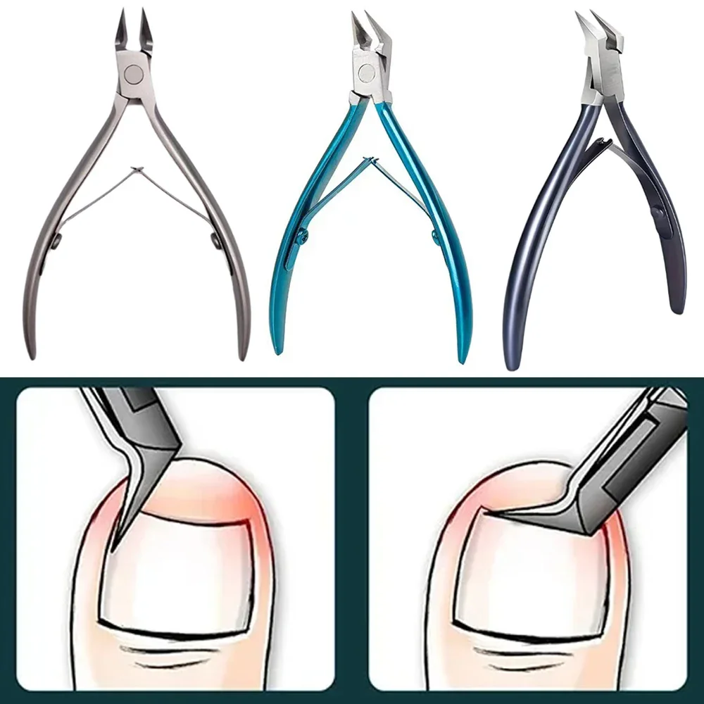 Novo profissional cortador de unhas cutícula pinças para paroníquia cortadores de unhas de aço inoxidável encravadas tesoura manicure ferramenta