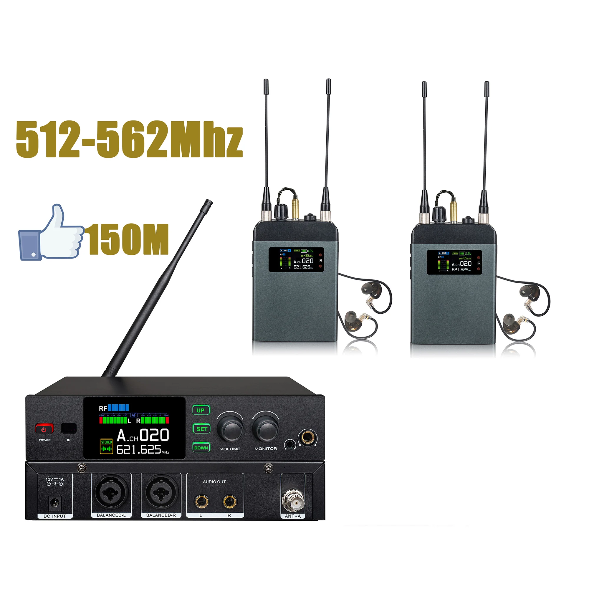 Leicozic Pm10 True Diversity Stereo Draadloos In Oormonitoringssysteem 150M 2X150Mw Hifi Geluidssysteem In-Ear Iem Pro Stage Audio
