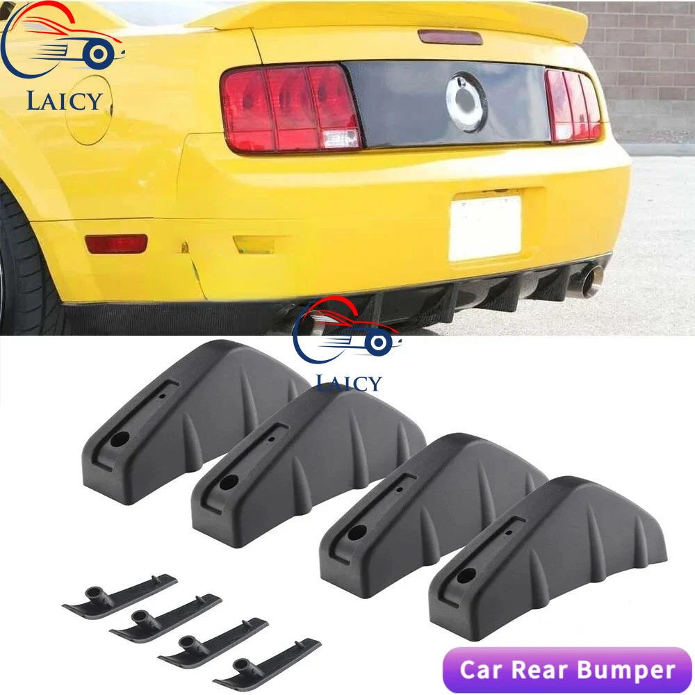 

LAICY For Mustang GT500 2002-2021 Rear Bumper Lip Diffuser Splitter Spoiler Shark Fins Car Auto Bumper Lip Anti-crash