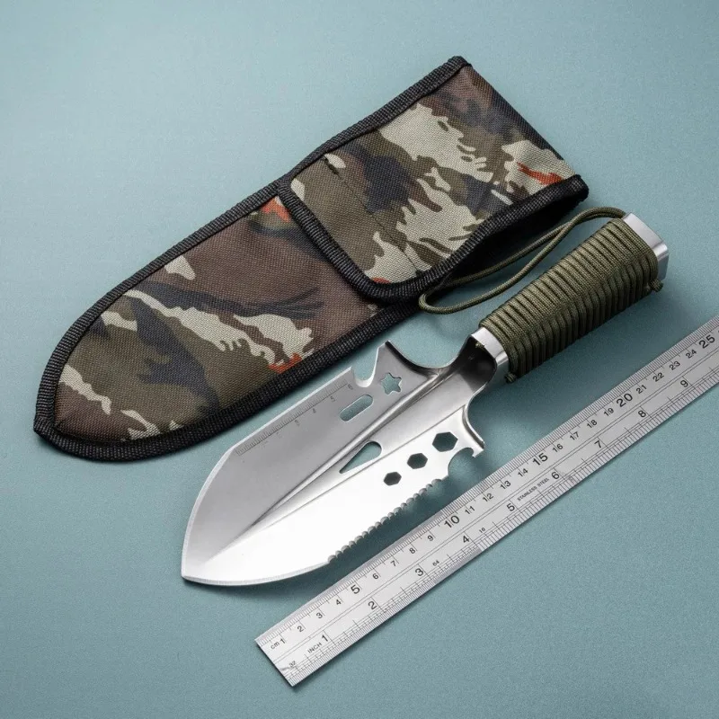 Multifunctional Stainless Steel Engineer Shovel – Portable Camping & Survival Tool, Small Garden Shovel for Outdoor Gear