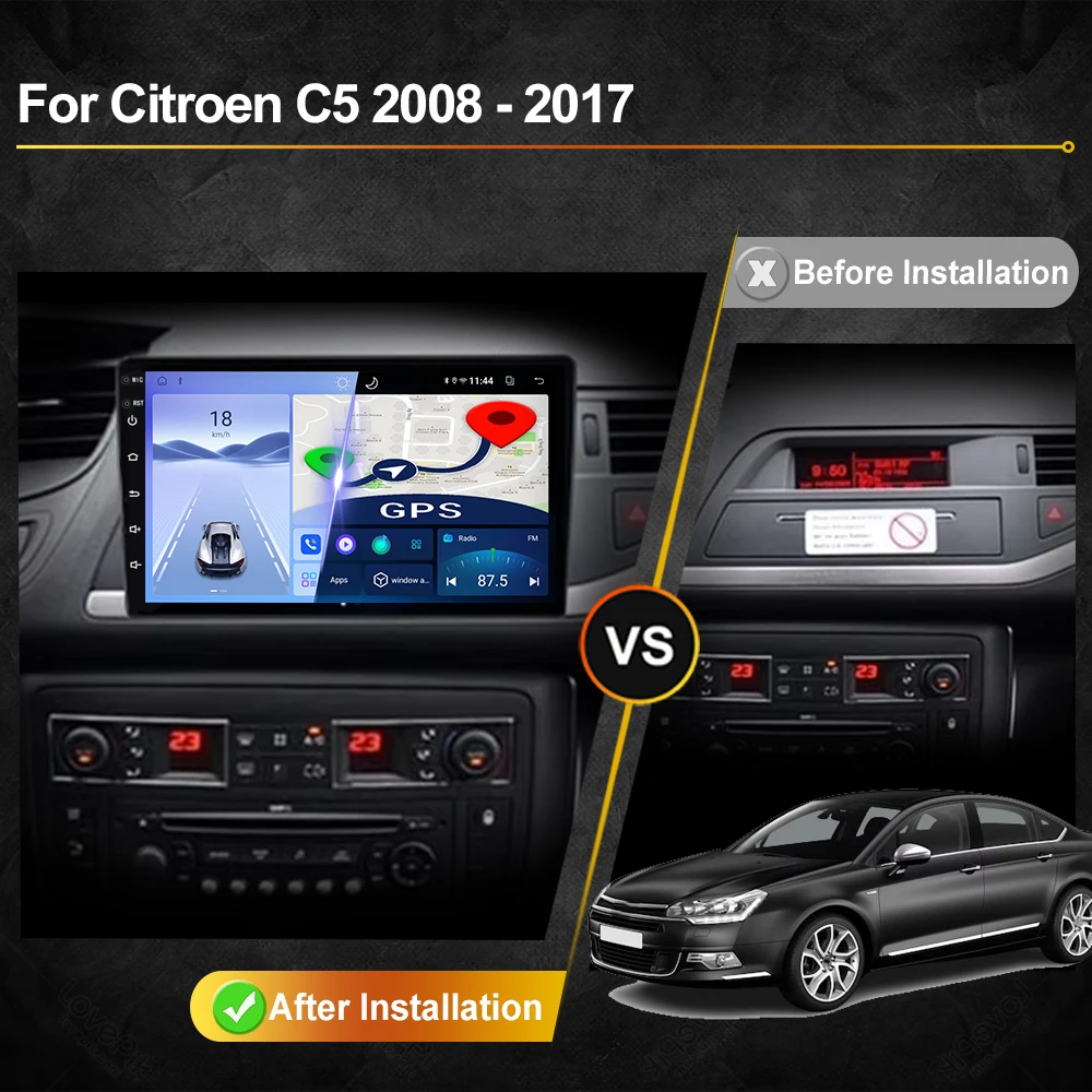 For Citroen C5 2008 - 2017 Android Car Radio Automotive Multimidia Video Player GPS Navigation Carplay Touch Screen Auto Stereo