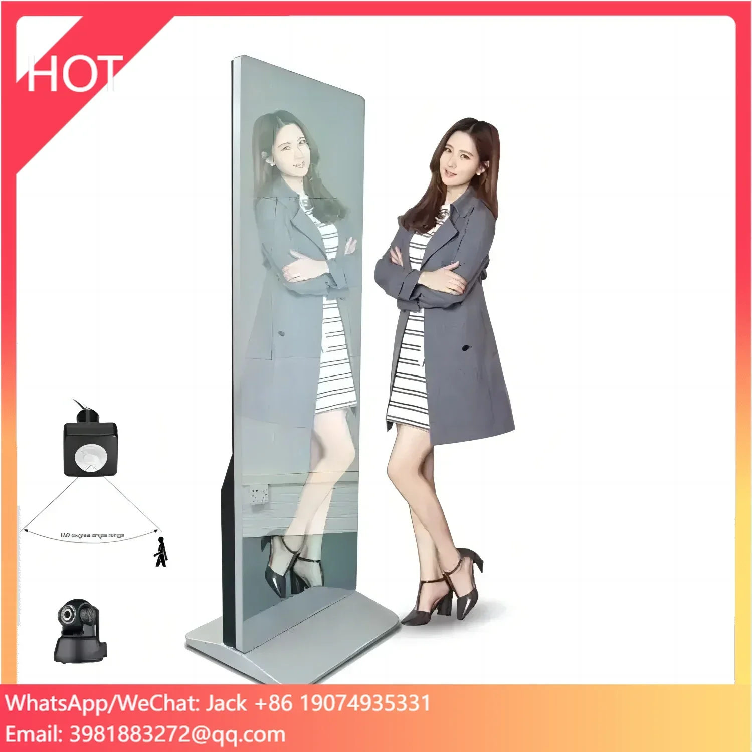 Smart Interactive Magic Gym Mirror Intelligent Exercise Full Length Fitness Mirrors With Lcd Screen