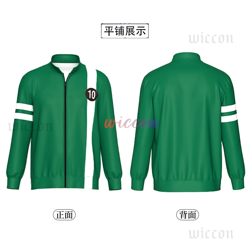 Coat Adult Kids Ben Tennyson 10 Cosplay Unisex Green Jacket Casual Halloween Costume Uniform Overcoat Tops Party