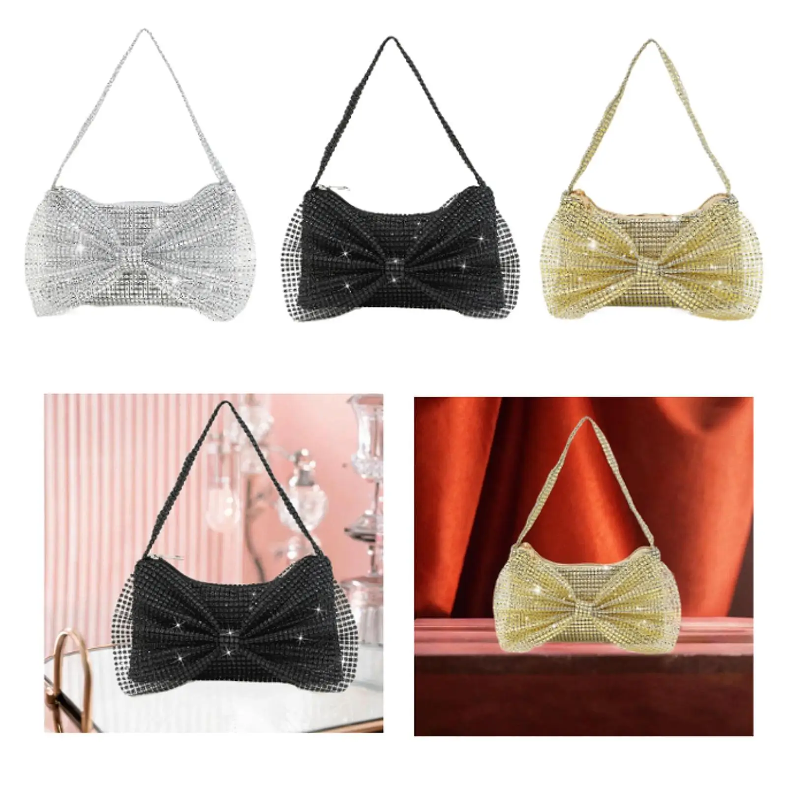 

Women Evening Clutch Bag Rhinestones Purse for Banquet Weddings Shopping