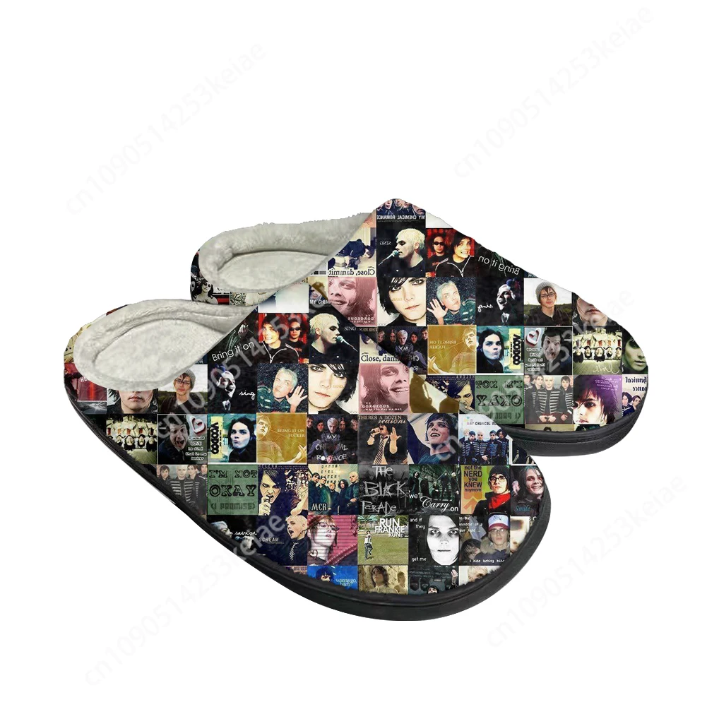 My Chemical Romance Fashion Cotton Custom Slippers Mens Womens Sandals Plush Casual Keep Warm Shoes Thermal Comfortable Slipper