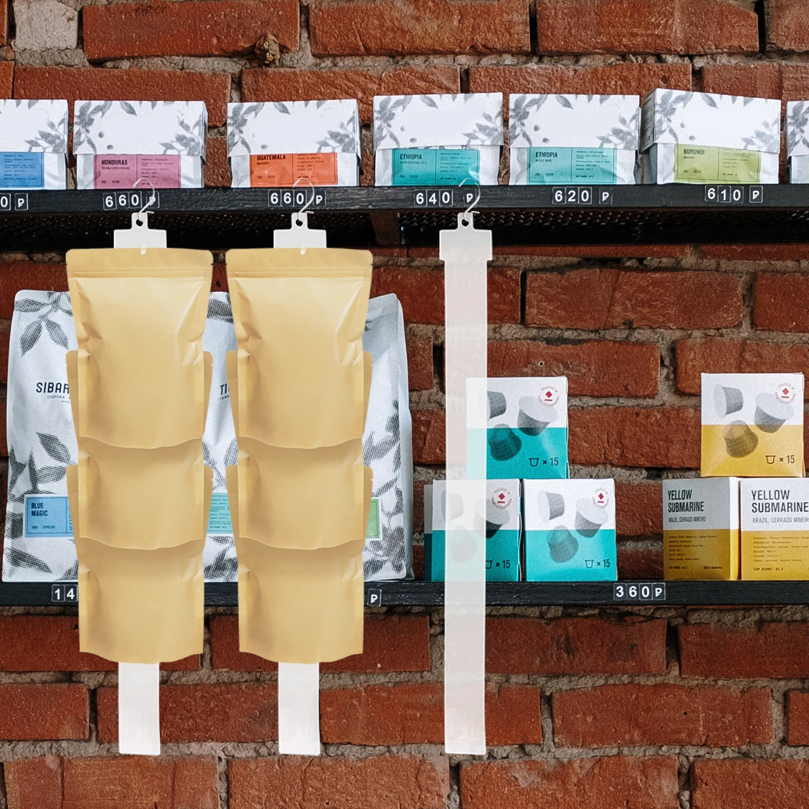 

20pcs Plastic Hanging Strip Splicing 8 S Hooks Heavy Duty Durable Display Bar For Supermarket Storage Display Strip Merchandise