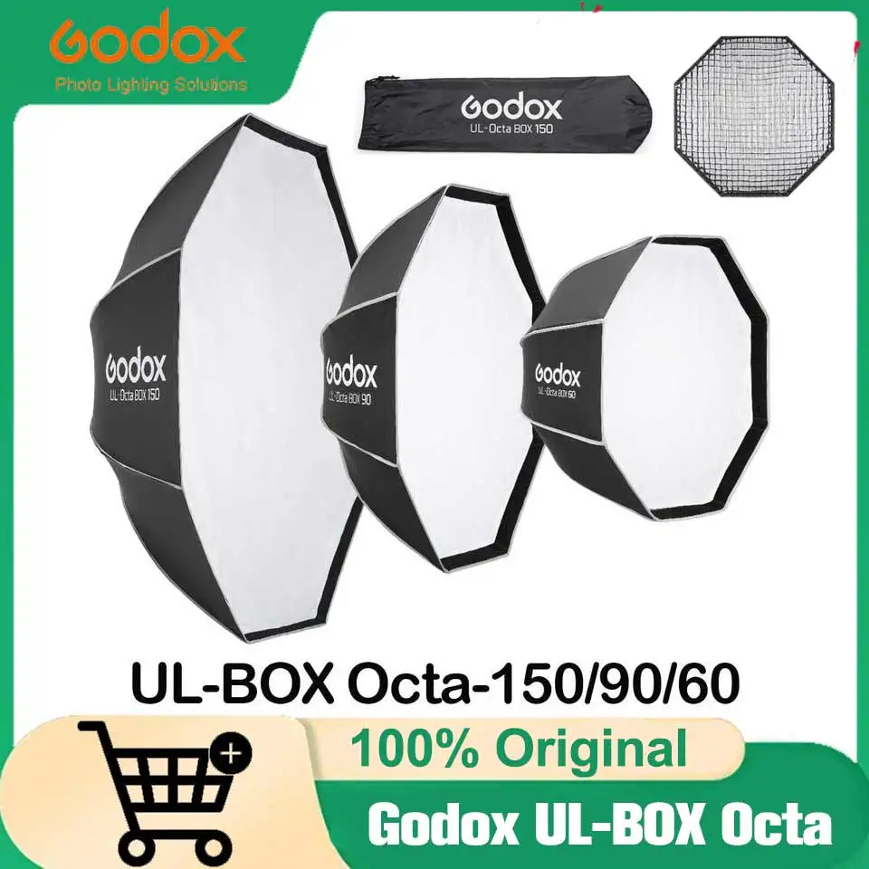 

Godox UL-Box 60 см/90/150 см восьмиугольный софтбокс, быстросъемный софтбокс для зонта, крепление Bowens для стробоскопической вспышки и светодиодной видеолампы