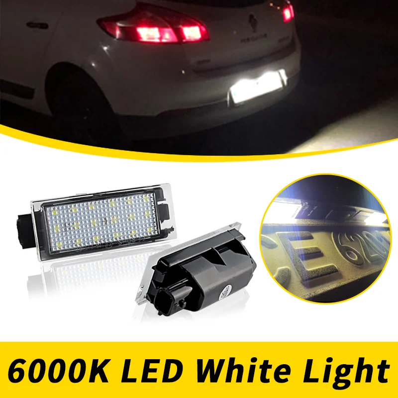

2 шт. 12 В светодиодный светильник номерного знака для Renault Clio Laguna 2 Megane 3 Twingo Master Vel Satis Wind Trafic Twizy освещение номерного знака